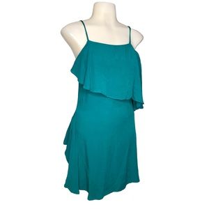 Lulus | Spaghetti Strap teal fit & flair dress •